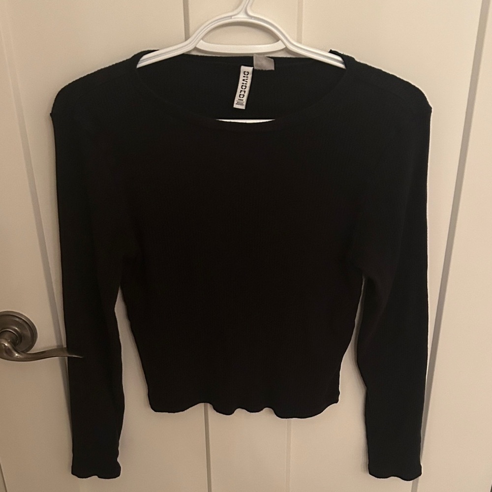 Divided Black Long Sleeve Top